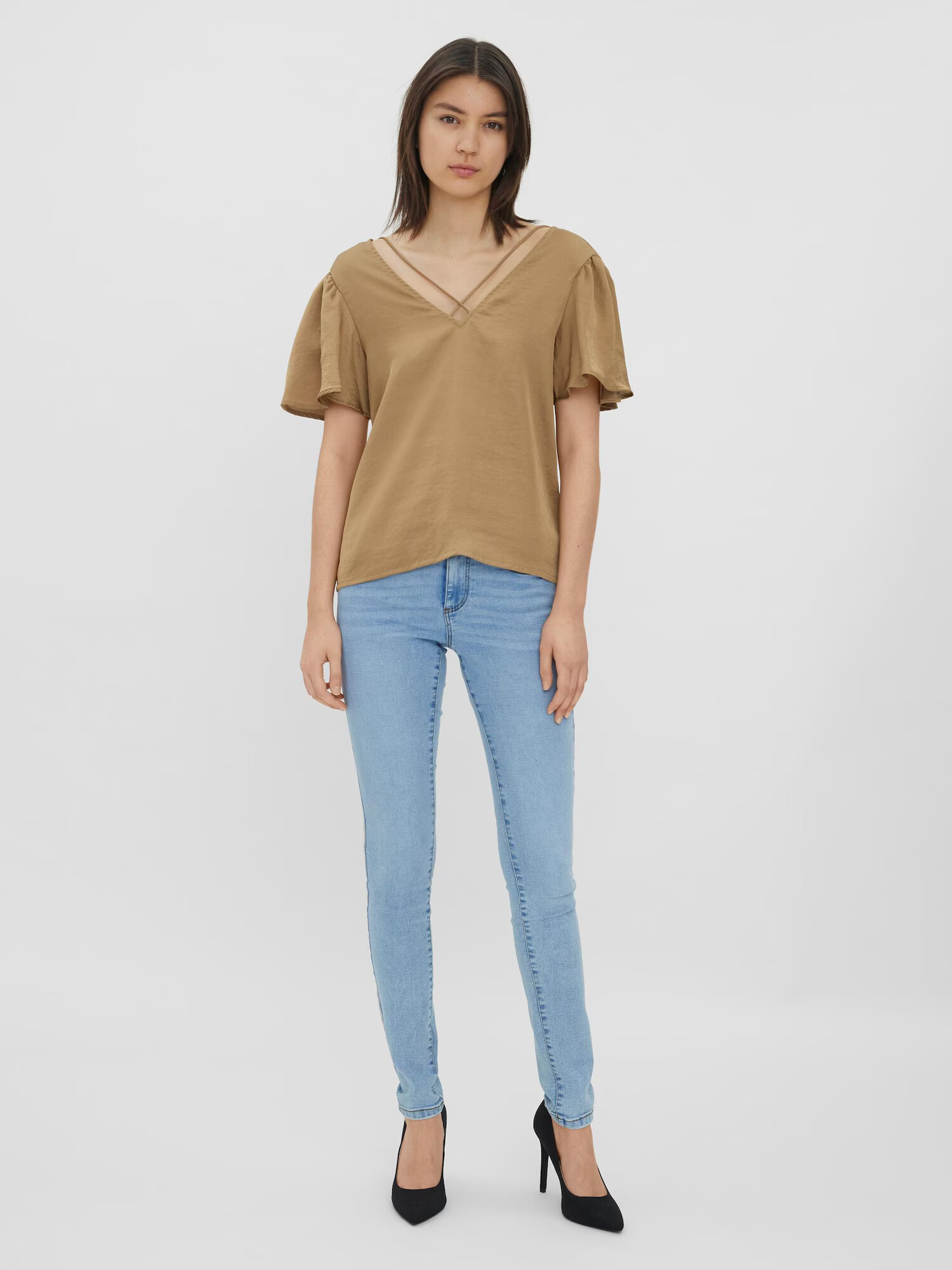 VERO MODA Bluza 'Anny' rjava - Pepit.si