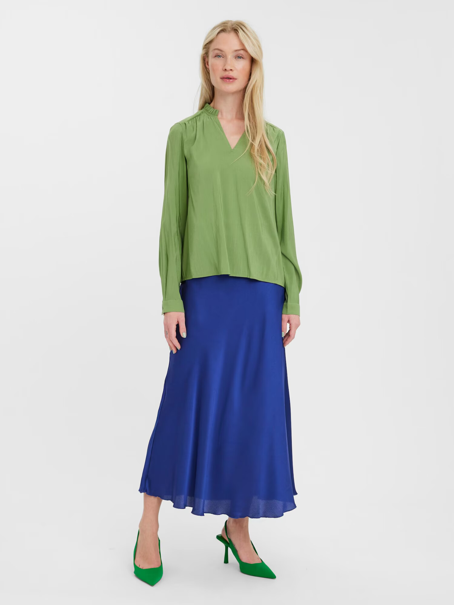 VERO MODA Bluza 'Bell' zelena - Pepit.si