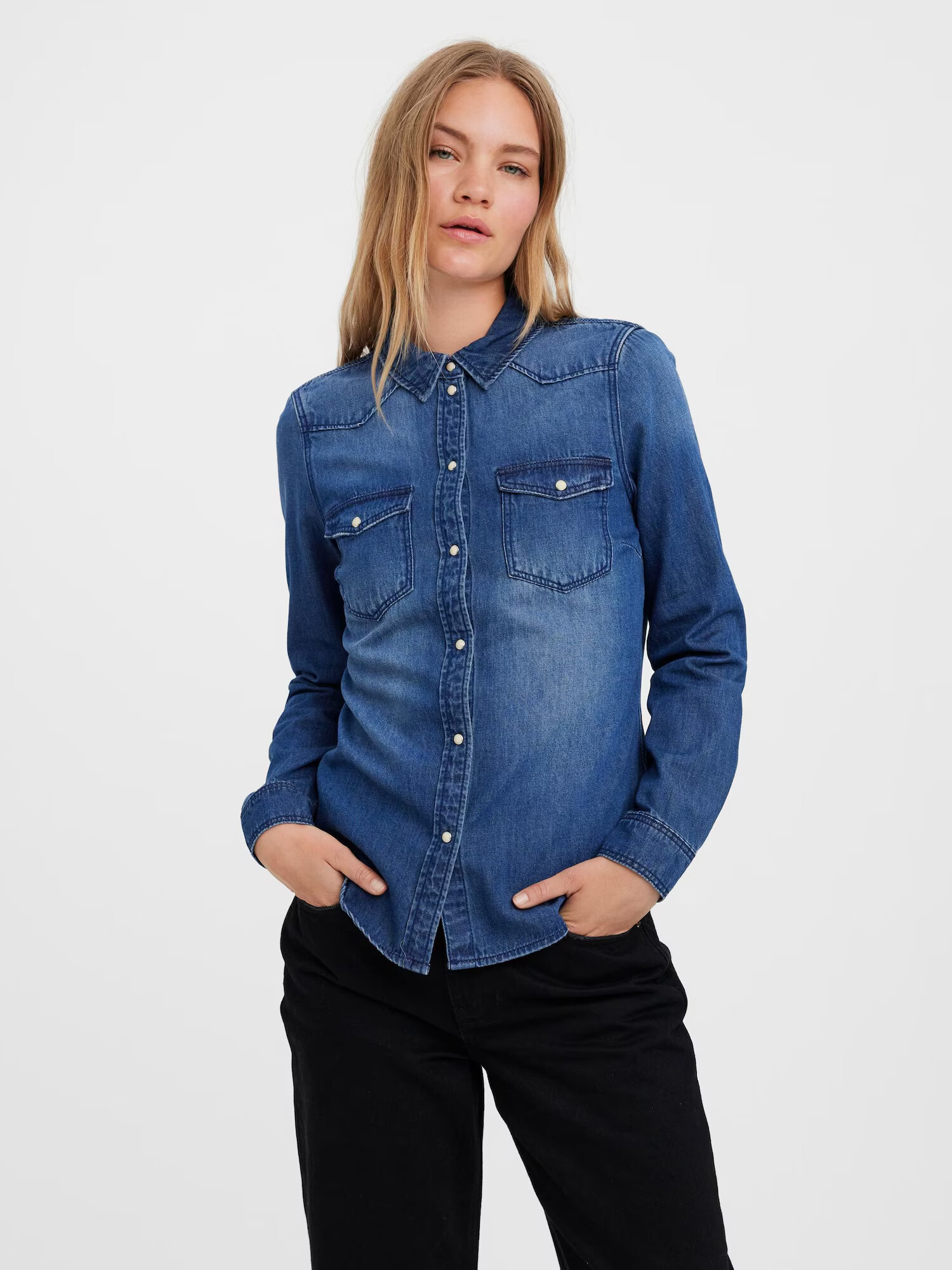 VERO MODA Bluza 'Maria' moder denim - Pepit.si