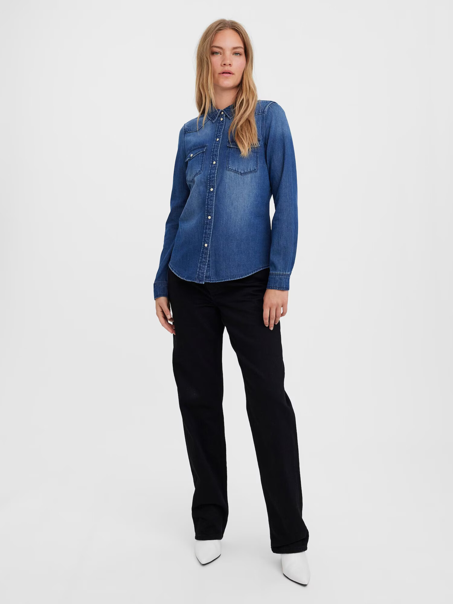 VERO MODA Bluza 'Maria' moder denim - Pepit.si