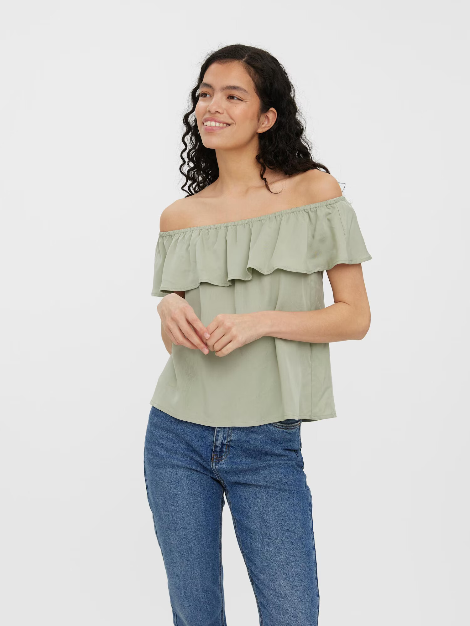 VERO MODA Bluza 'MIA' pastelno zelena - Pepit.si