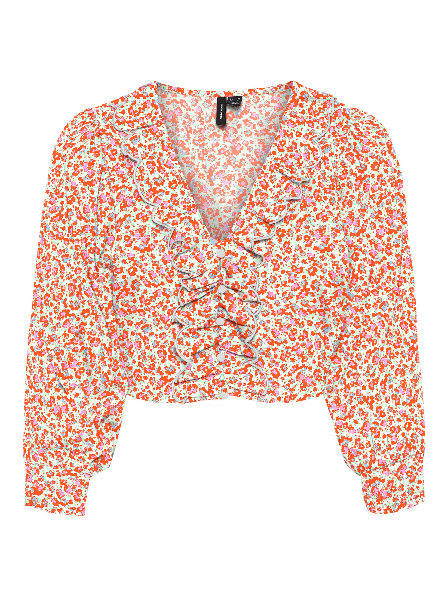 VERO MODA Bluza 'Nica' meta / majnica / oranžna / češnjevo rdeča - Pepit.si