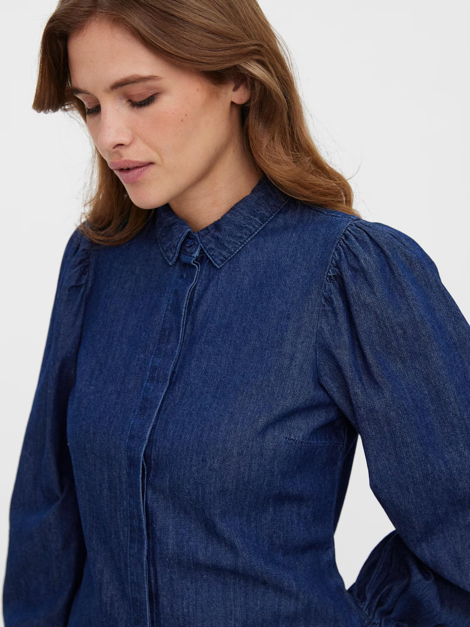 VERO MODA Bluza 'Nily' moder denim / črna / bela - Pepit.si