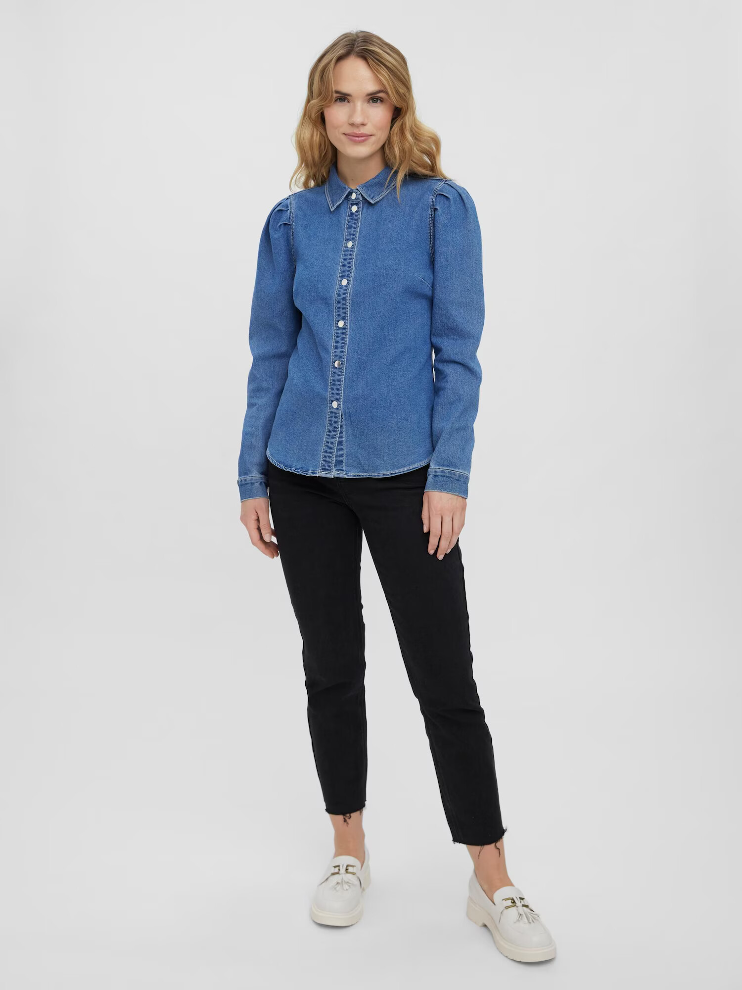 VERO MODA Bluza 'Rhiana' moder denim - Pepit.si