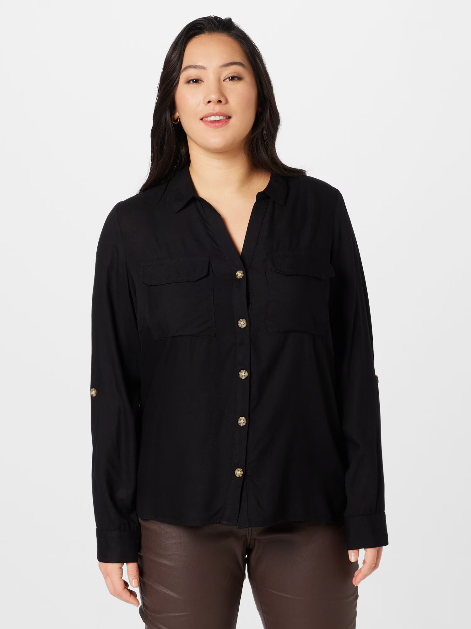 Vero Moda Curve Bluza 'Bumpy' črna - Pepit.si