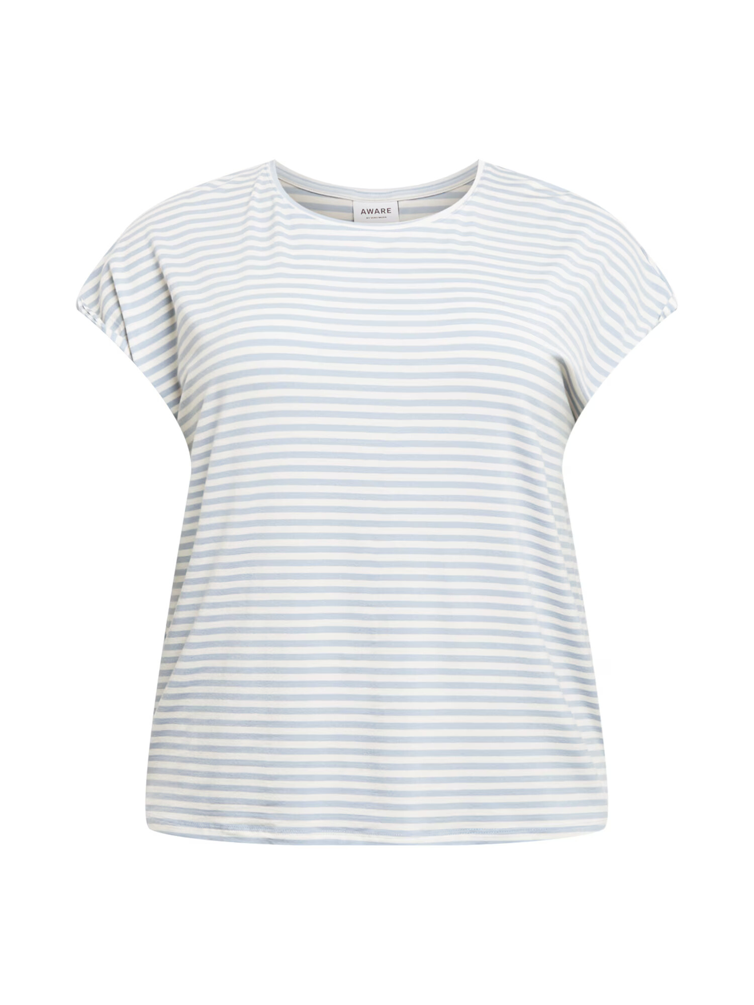 Vero Moda Curve Majica 'AVA PLAIN' azur / naravno bela - Pepit.si