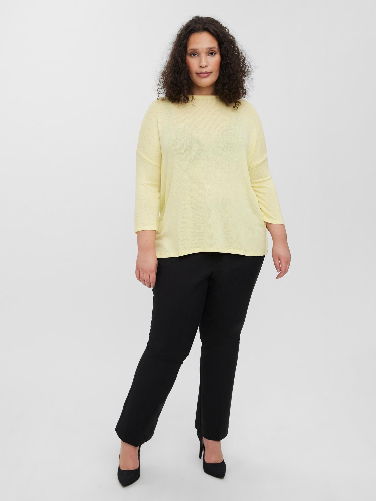 Vero Moda Curve Majica 'Brianna' svetlo rumena - Pepit.si