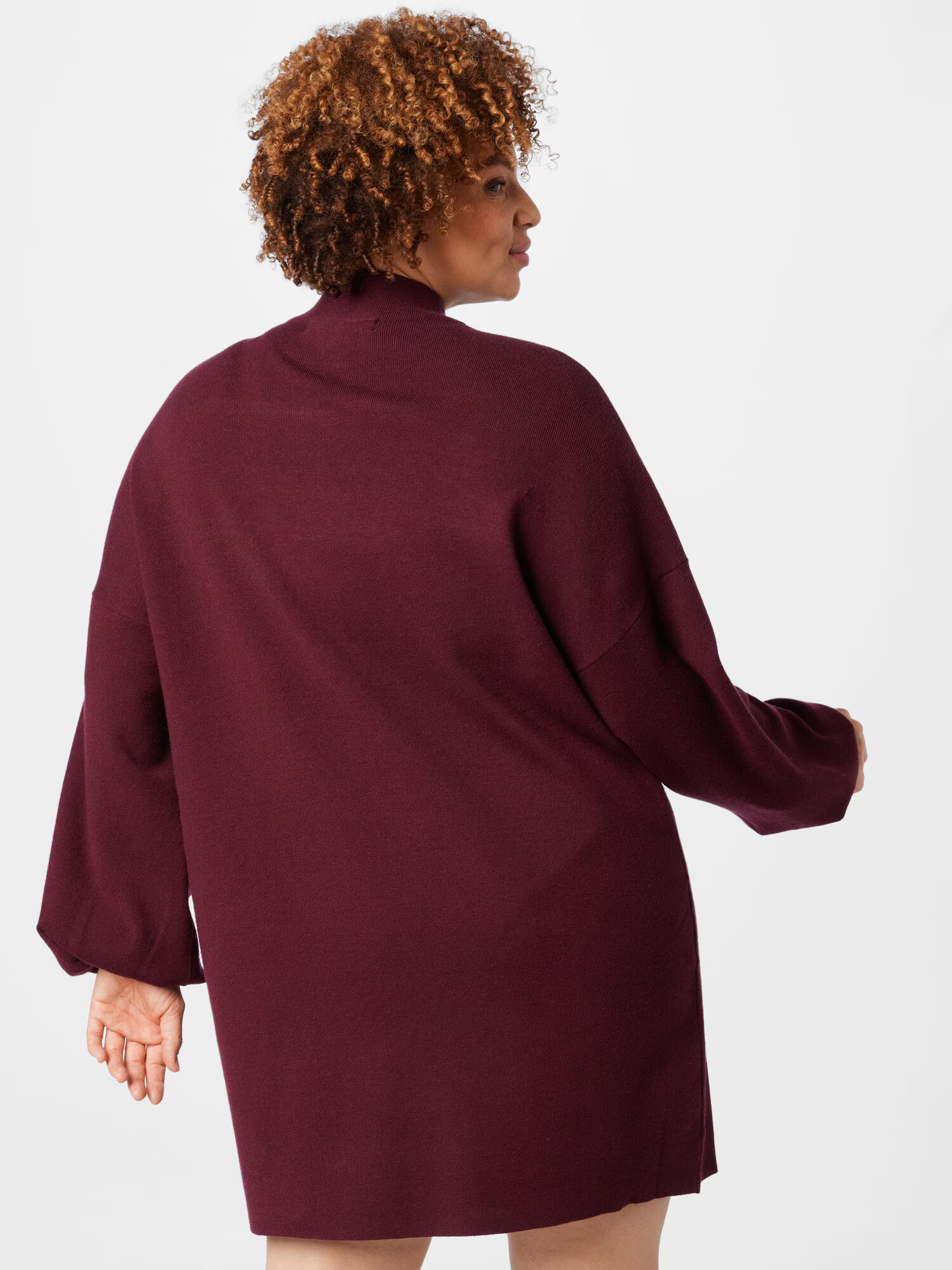 Vero Moda Curve Pletena obleka 'Nancy' burgund - Pepit.si