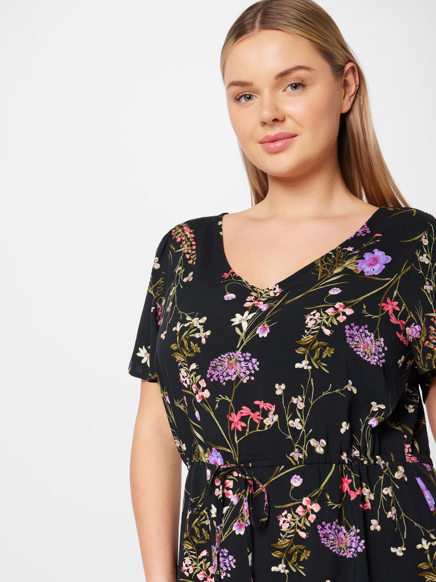 Vero Moda Curve Poletna obleka 'Easy' mešane barve / črna - Pepit.si