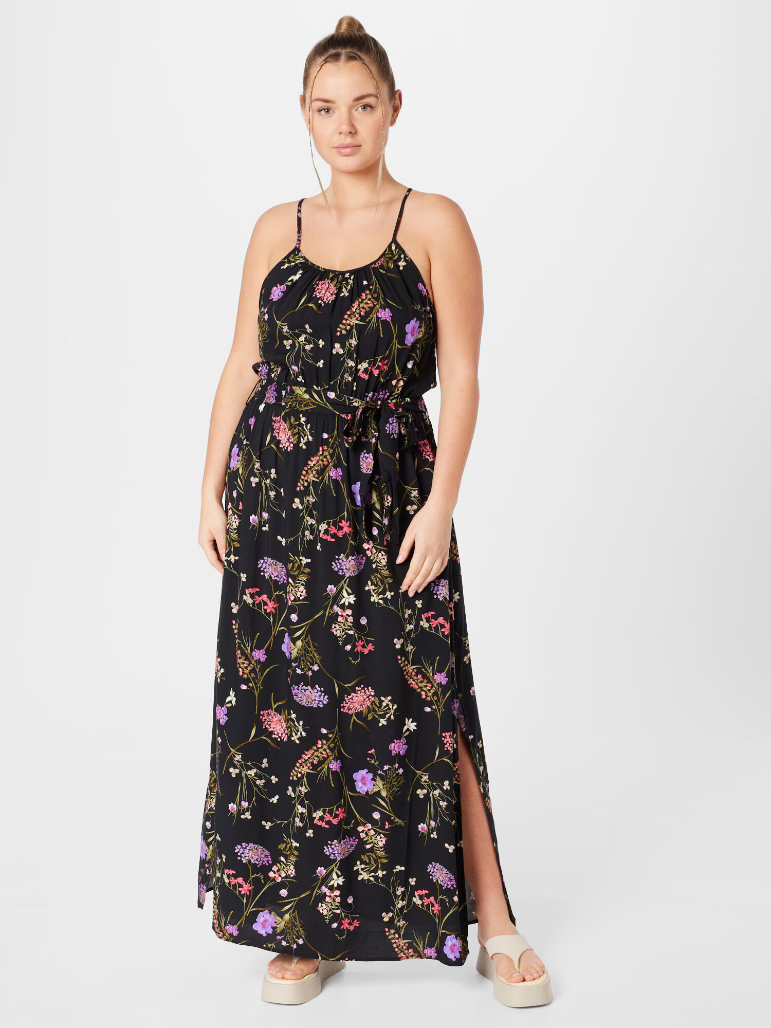 Vero Moda Curve Poletna obleka 'EASY' zelena / lila / črna / bela - Pepit.si