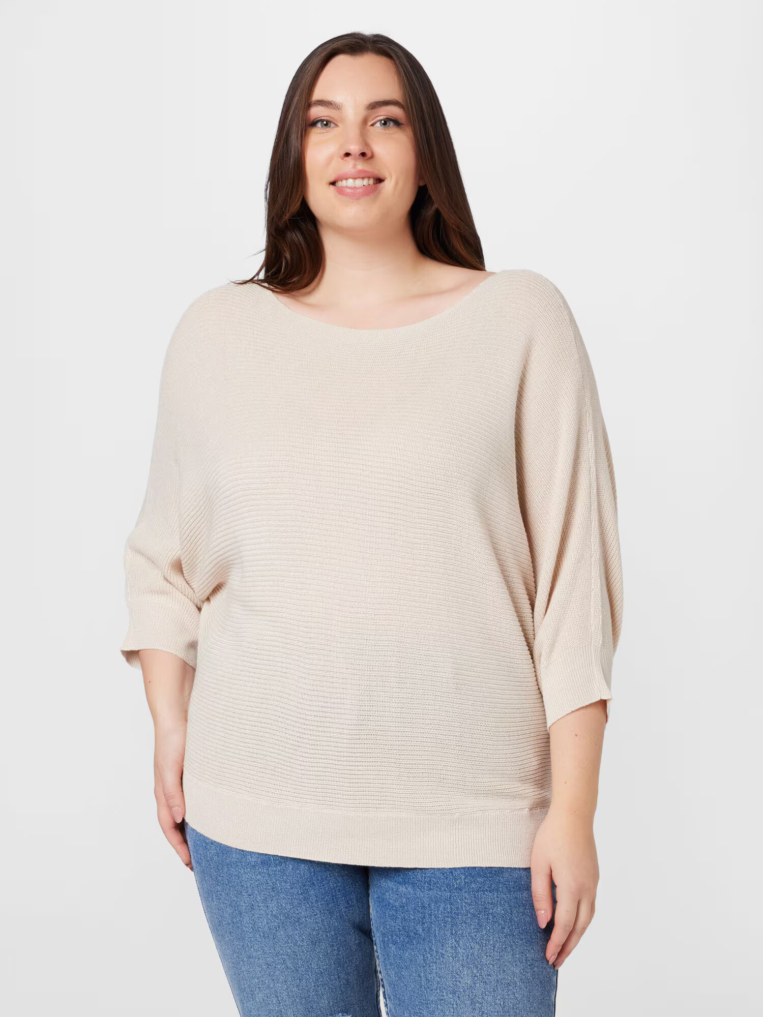 Vero Moda Curve Pulover 'TUGALEX' bež - Pepit.si