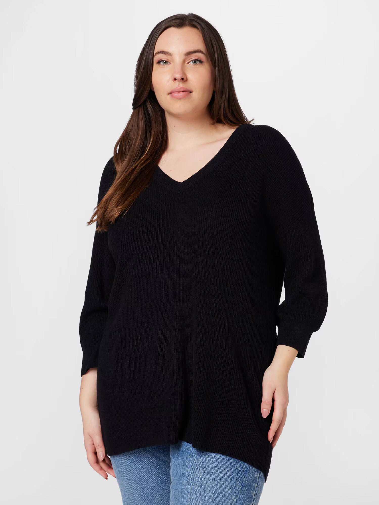 Vero Moda Curve Pulover 'TUGALEX' črna - Pepit.si