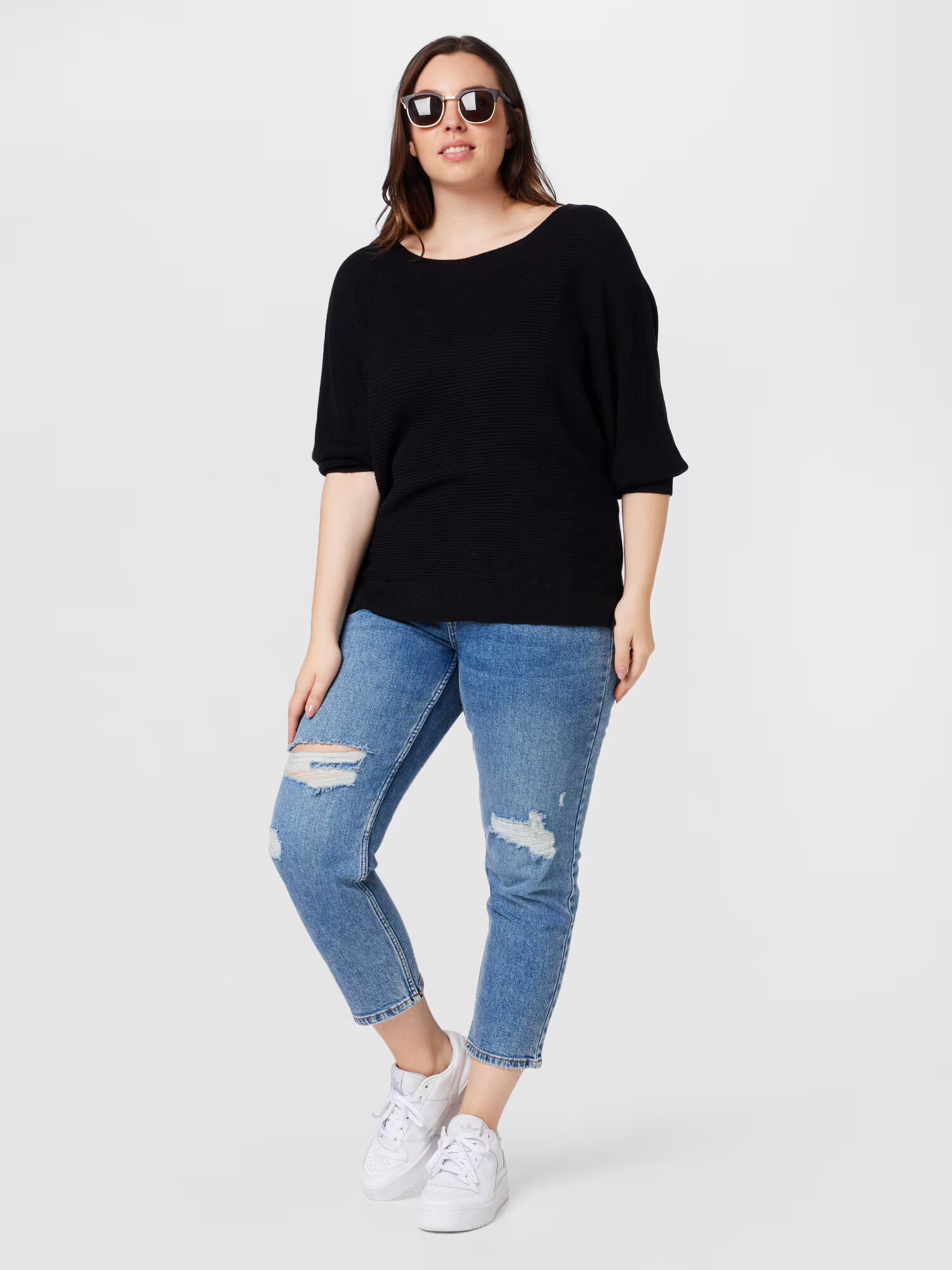 Vero Moda Curve Pulover 'TUGALEX' črna - Pepit.si