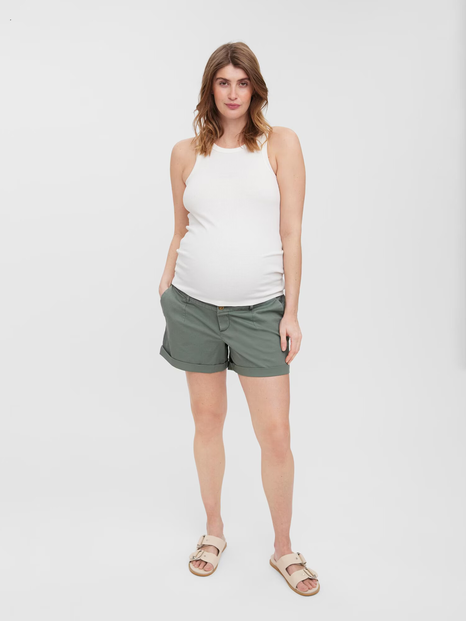 Vero Moda Maternity Kavbojke 'Deborah' siva / kaki - Pepit.si