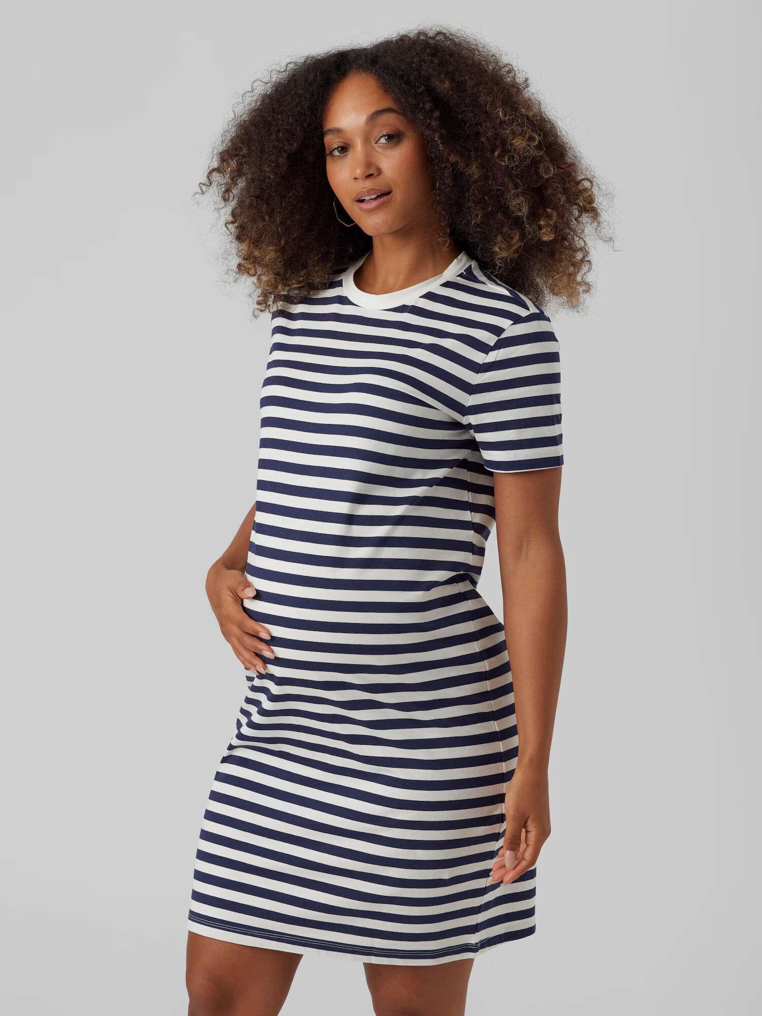 Vero Moda Maternity Obleka 'MOLLY' mornarska / bela - Pepit.si