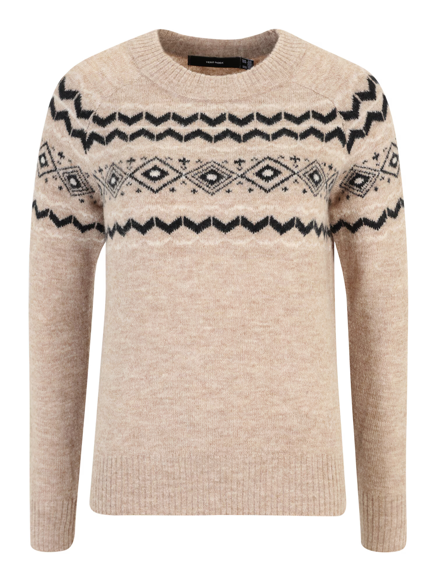 Vero Moda Petite Pulover 'FIFI FAIRISLE' progasto bež / črna / bela - Pepit.si