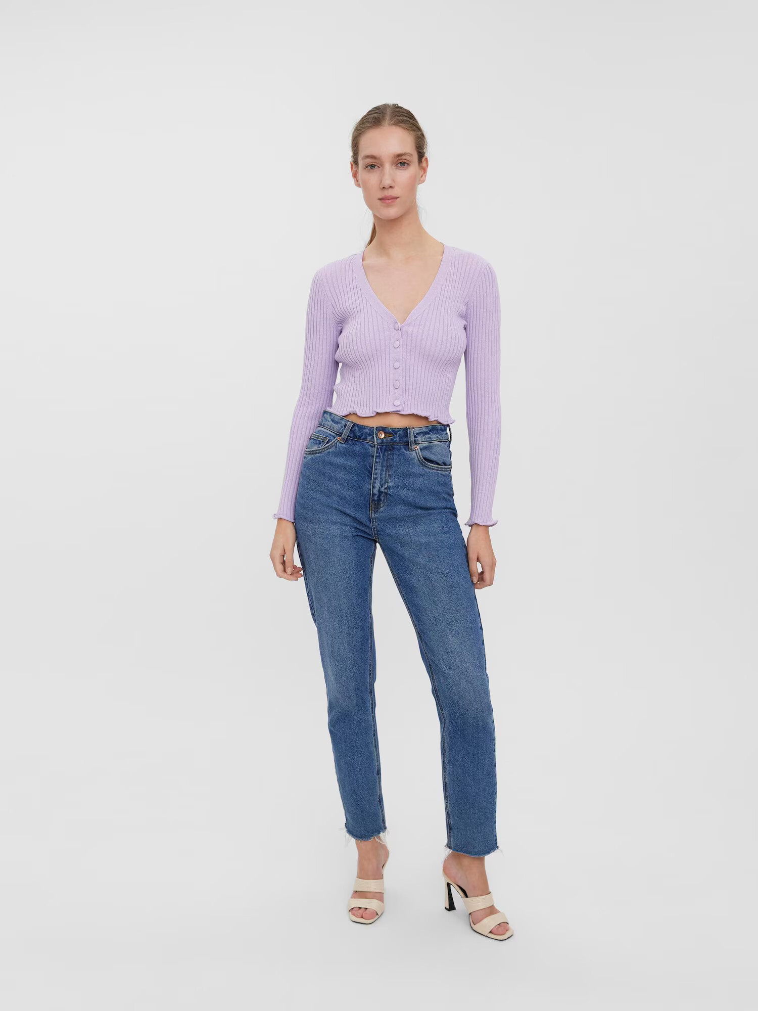 VERO MODA Pletena jopa 'Fibly' mauve - Pepit.si