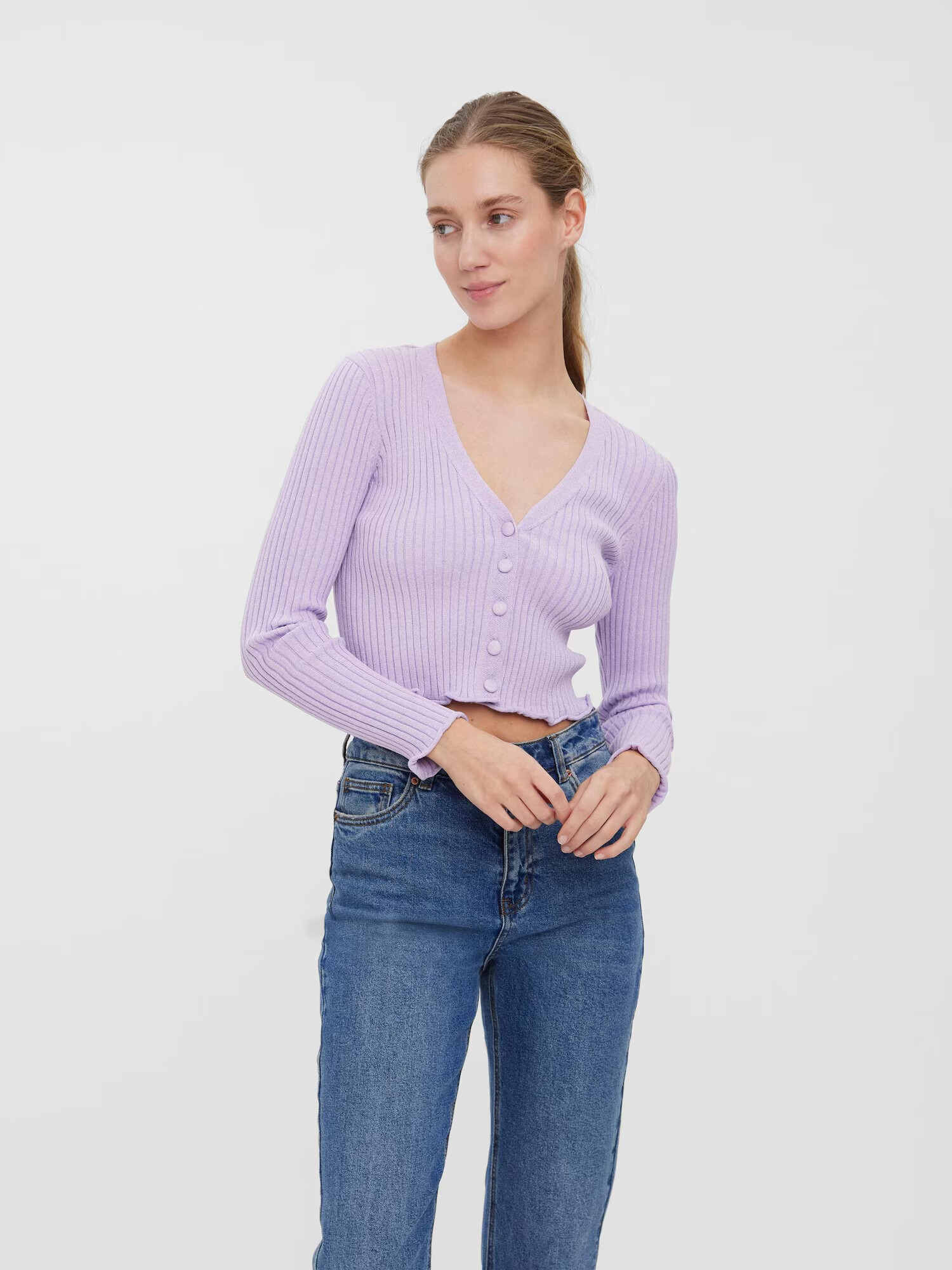 VERO MODA Pletena jopa 'Fibly' mauve - Pepit.si