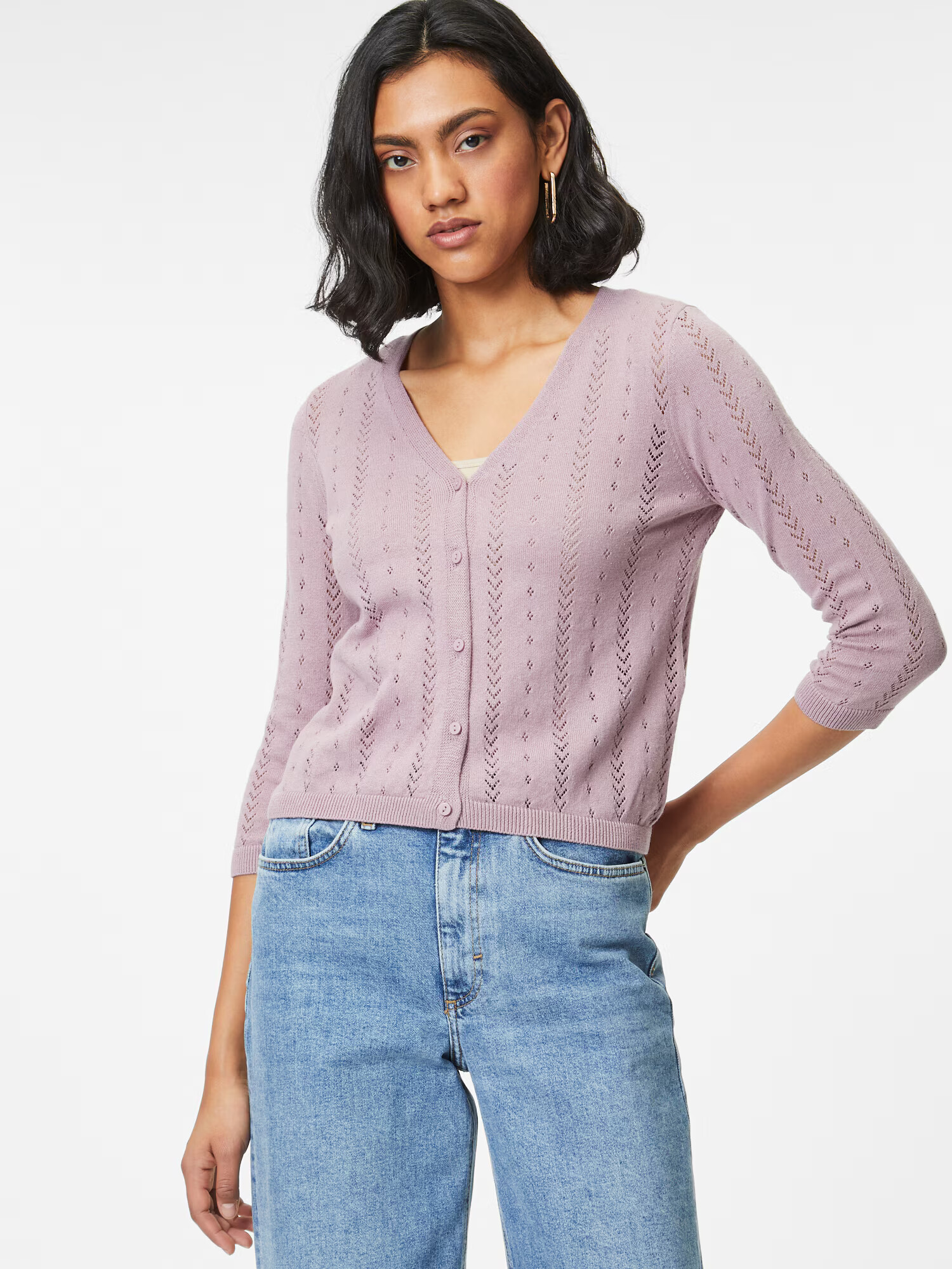 VERO MODA Pletena jopa 'FIONA' mauve - Pepit.si