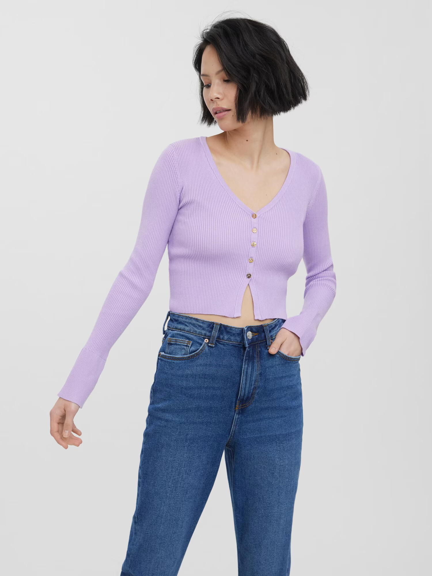 VERO MODA Pletena jopa 'Willow' pastelno lila - Pepit.si