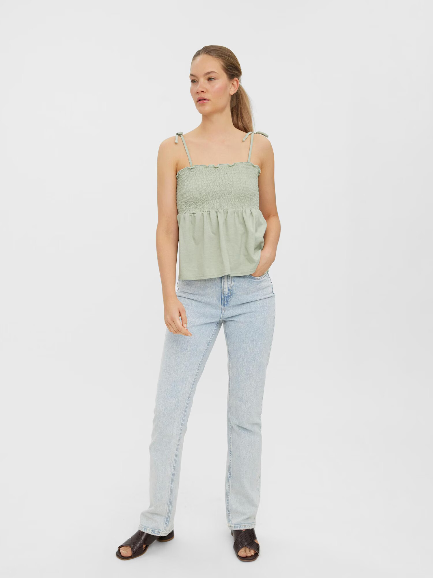 VERO MODA Top 'Jeane' pastelno zelena - Pepit.si