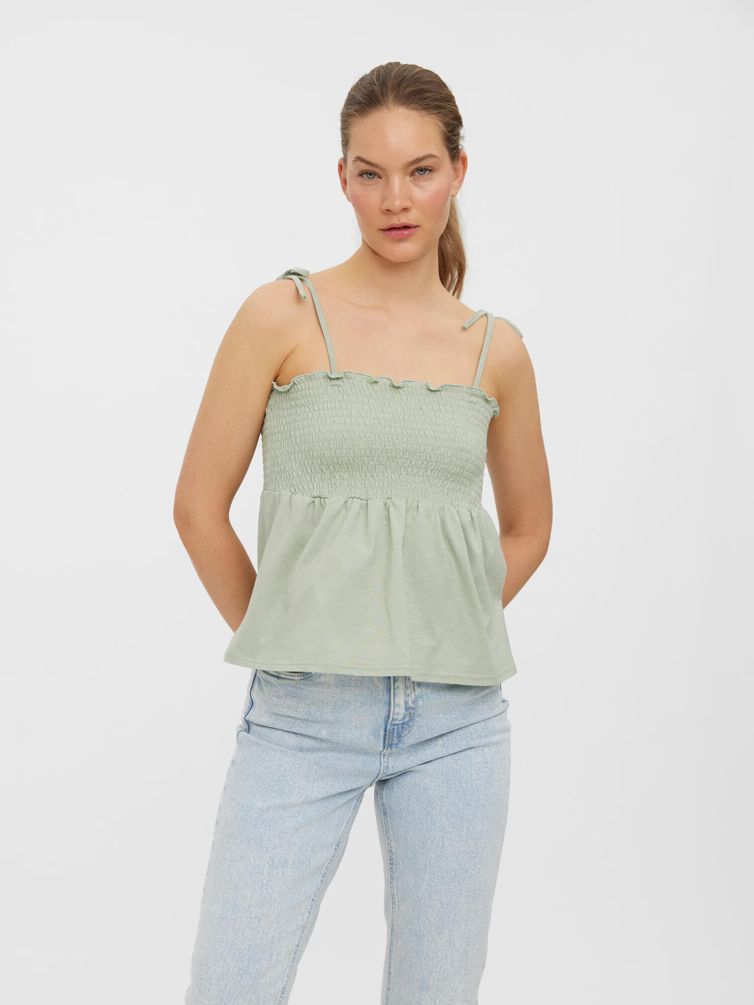 VERO MODA Top 'Jeane' pastelno zelena - Pepit.si