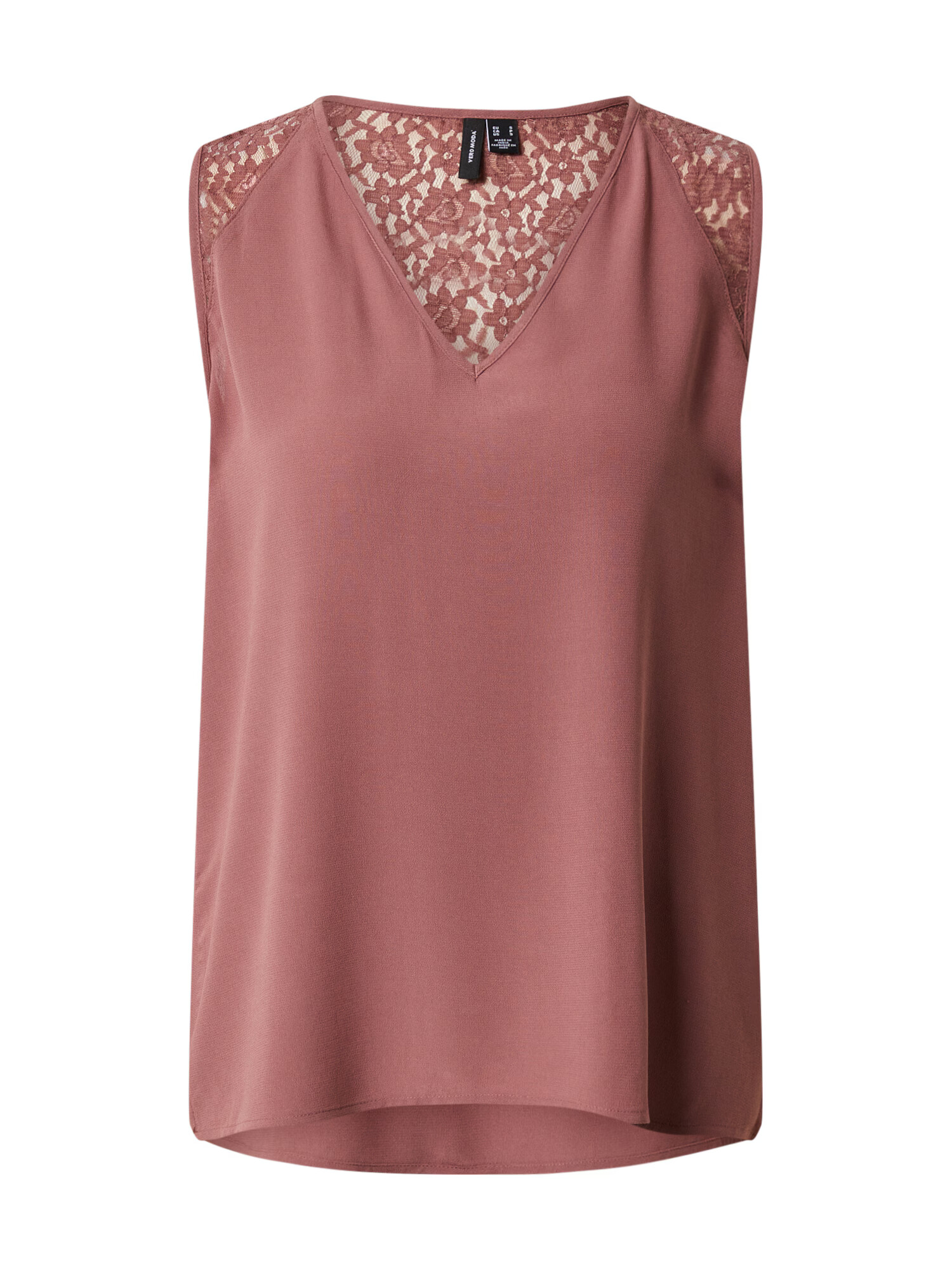 VERO MODA Top 'VMNEWDEBBIE S/L LACE V-NECK TOP EXP' roza - Pepit.si