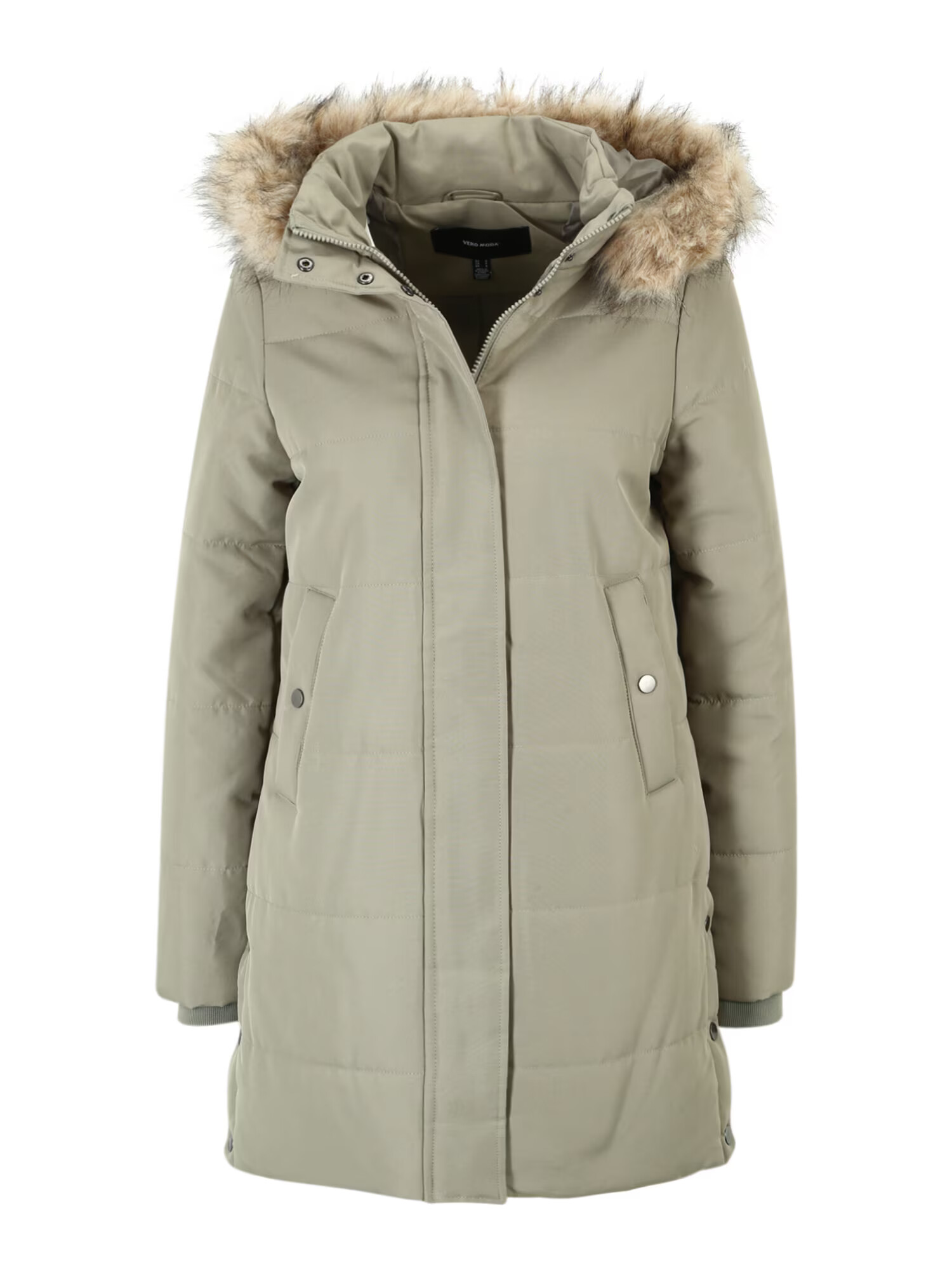 VERO MODA Zimski plašč 'Addison' chamois / pastelno zelena - Pepit.si