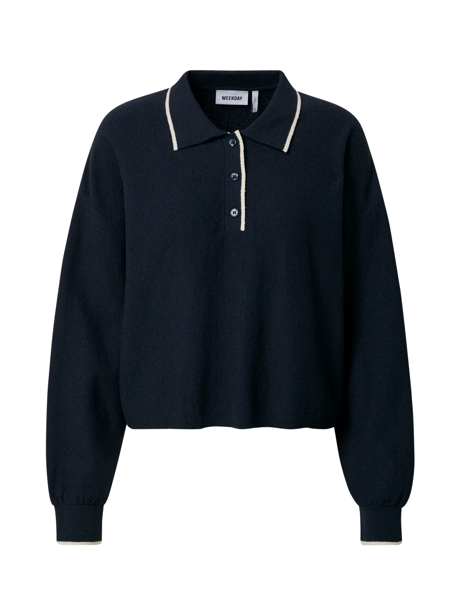 WEEKDAY Pullover 'Helga' mornarska / naravno bela - Pepit.si