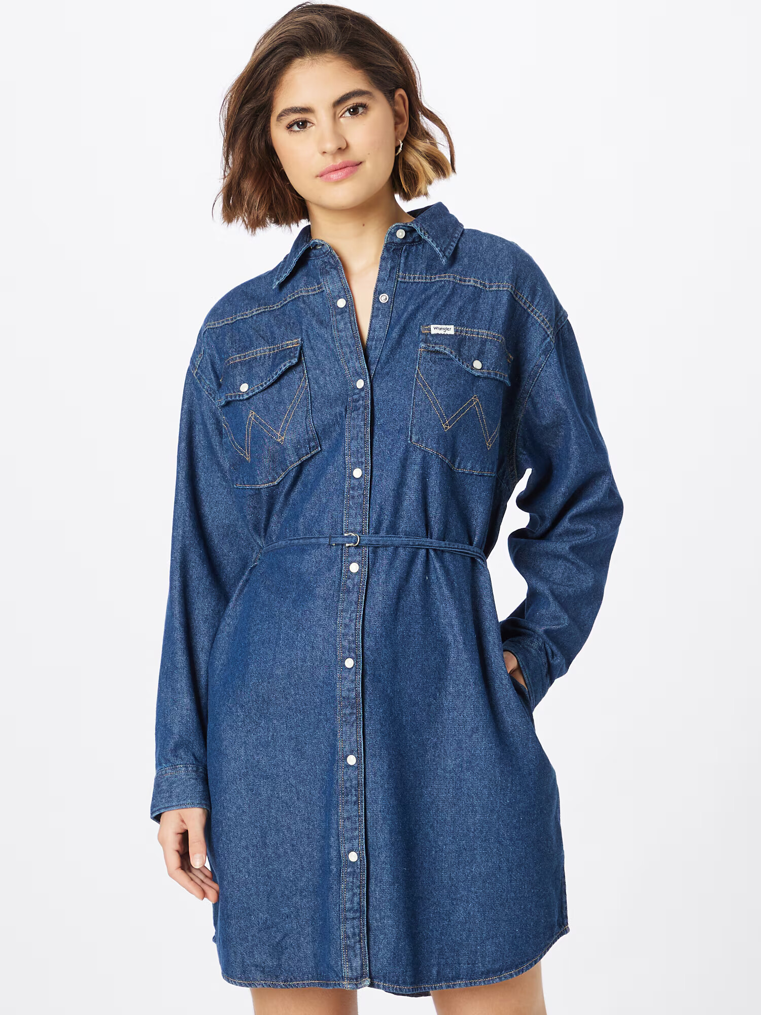 WRANGLER Dolga srajca 'Jumbo' moder denim - Pepit.si