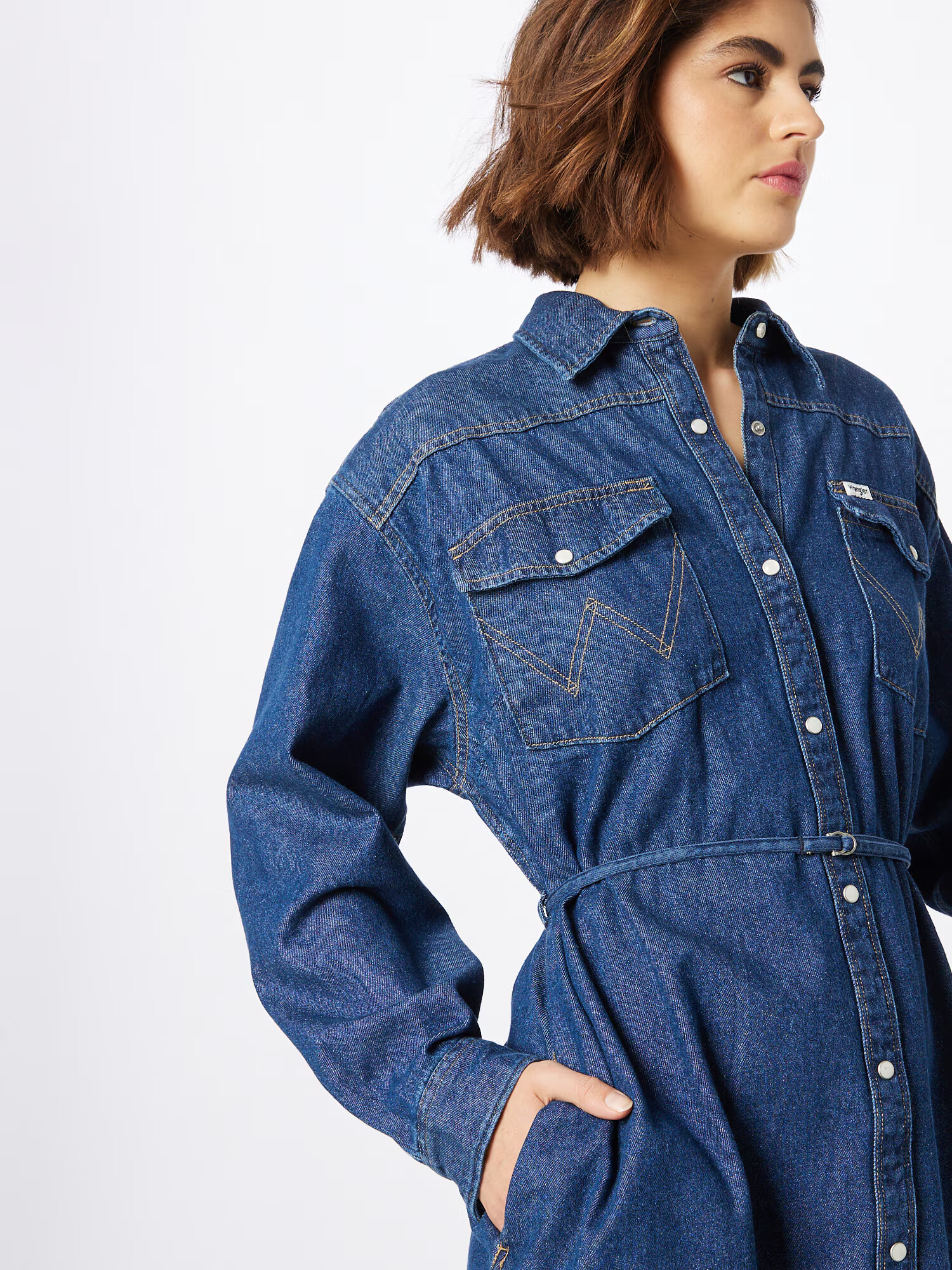 WRANGLER Dolga srajca 'Jumbo' moder denim - Pepit.si