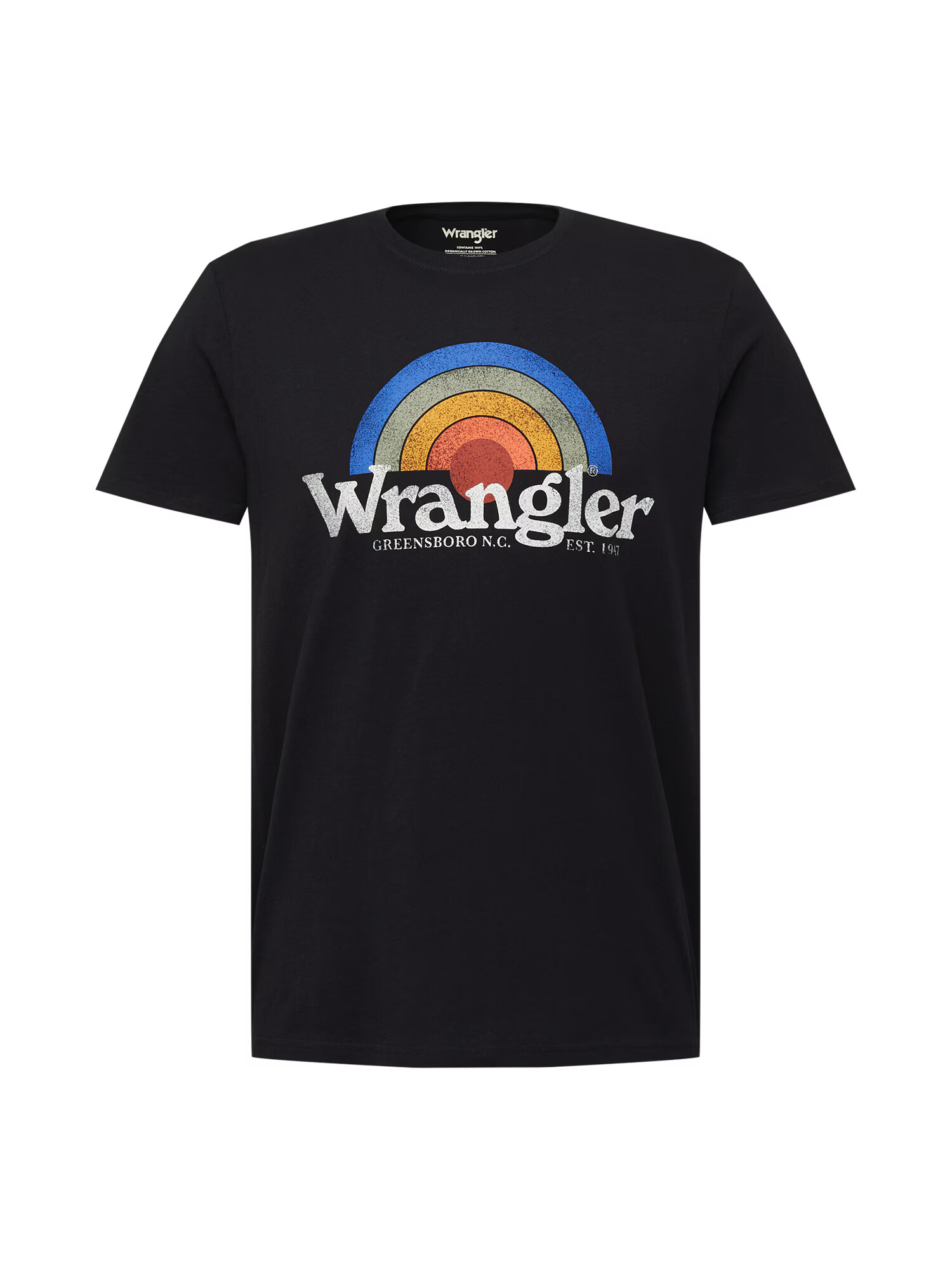 WRANGLER Majica 'Sunrise' modra / rumena / pastelno rdeča / črna / bela - Pepit.si