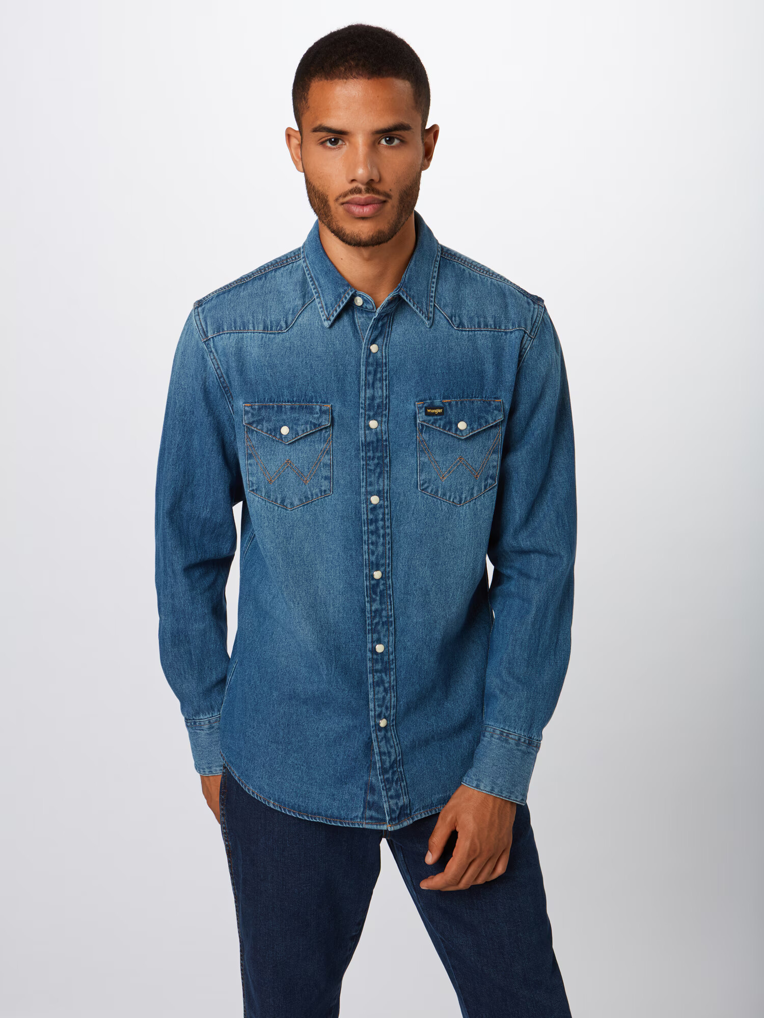 WRANGLER Srajca moder denim - Pepit.si