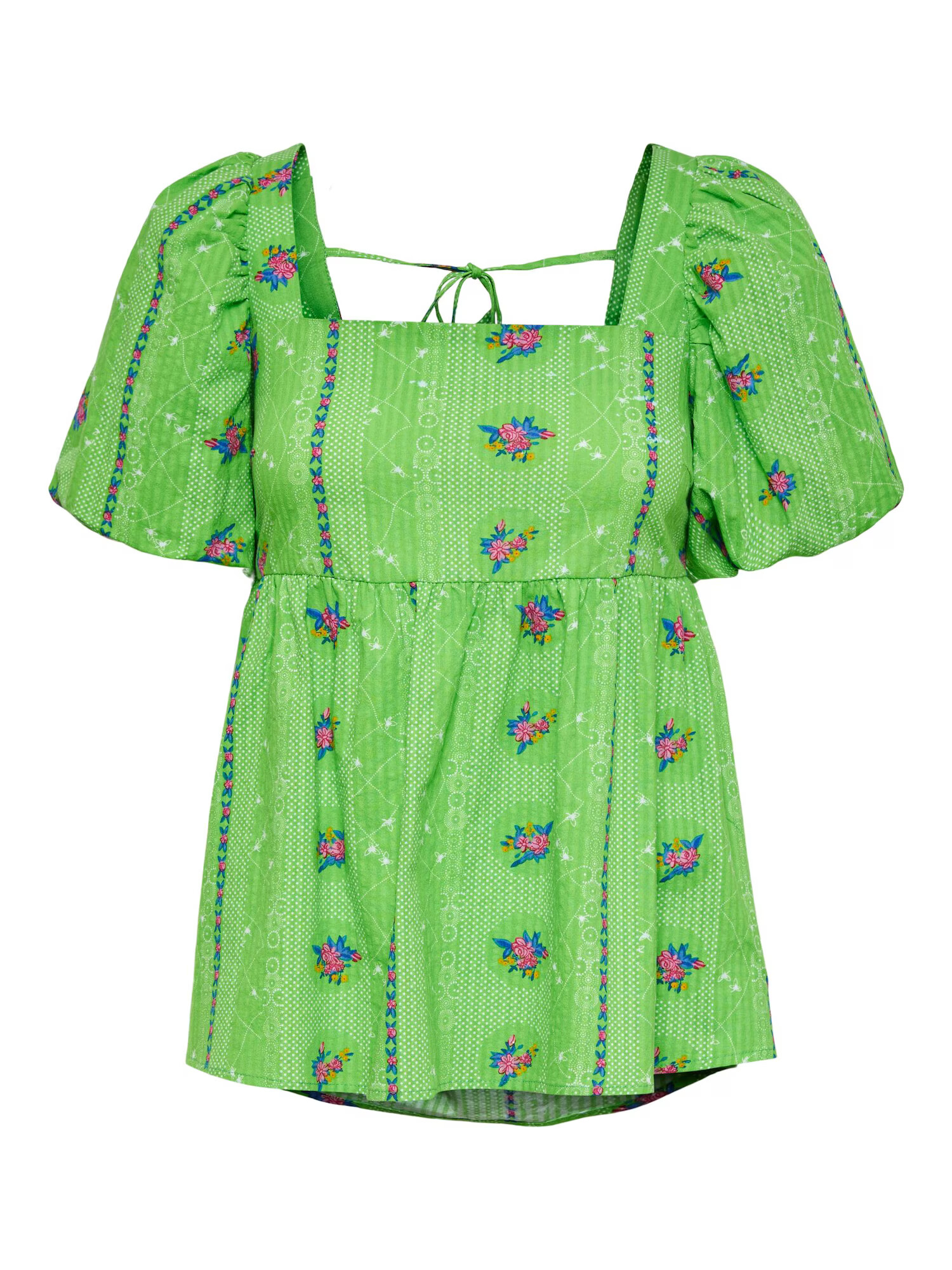 Y.A.S Bluza 'Picnic' rumena / petrol / travnato zelena / magenta / bela - Pepit.si