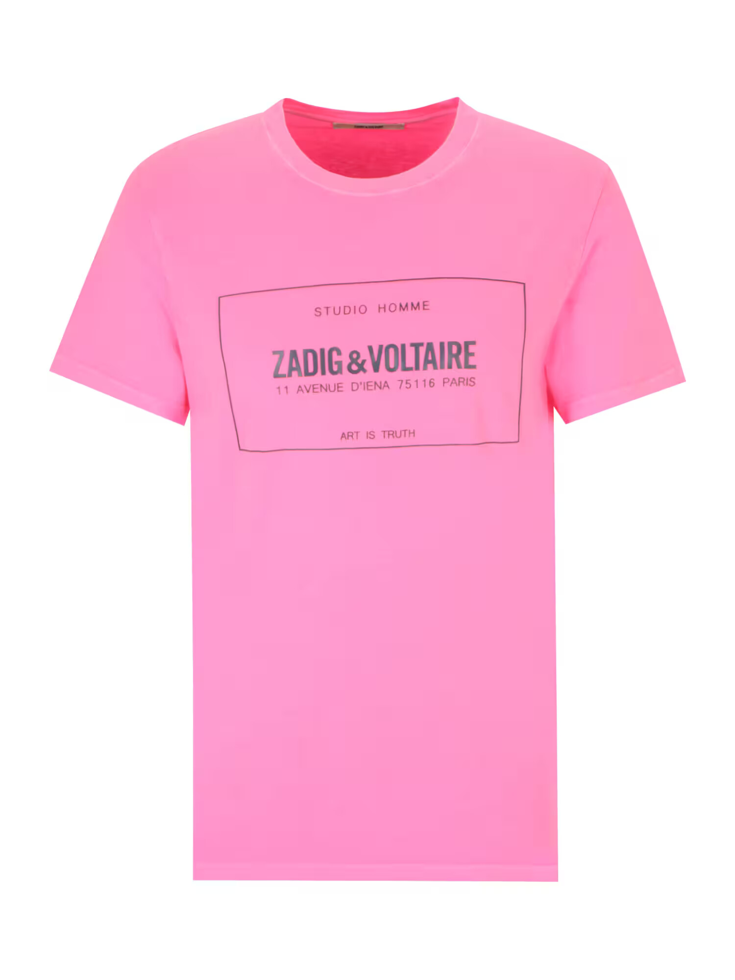 Zadig & Voltaire Majica 'TED BLASON' siva / roza / temno rdeča - Pepit.si