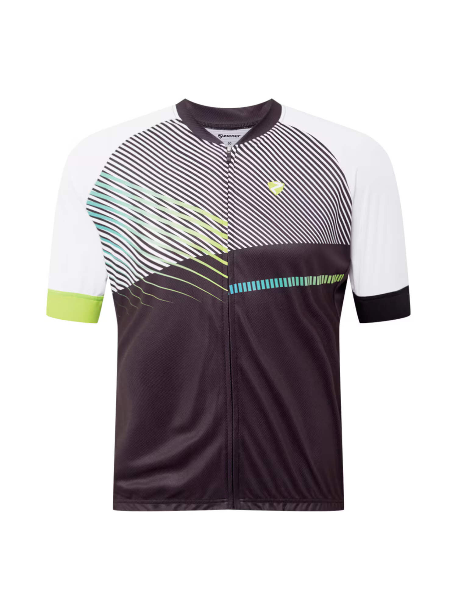 ZIENER Sportshirt 'NOFRET' črna / bela / siva / limeta - Pepit.si