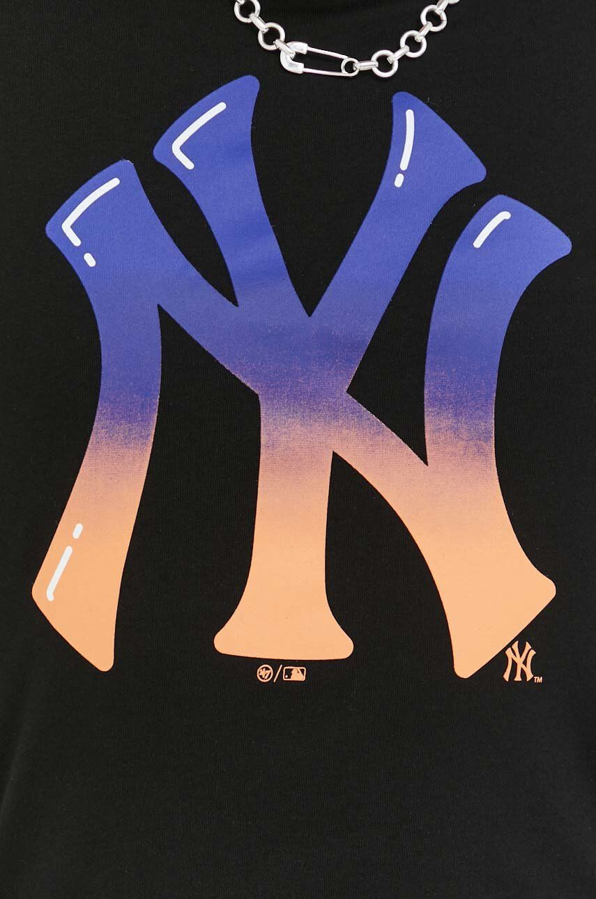 47brand Bombažna kratka majica Mlb New York Yankees zelena barva - Pepit.si