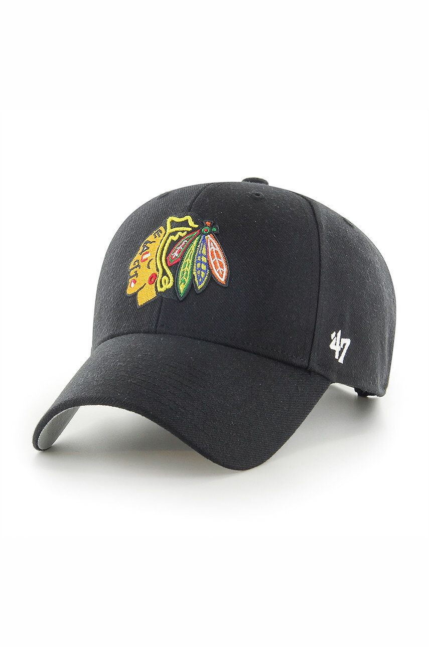 47brand Kapa Chicago Blackhawks črna barva - Pepit.si