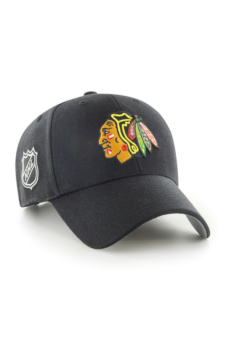 47brand Kapa Chicago Blackhawks črna barva - Pepit.si