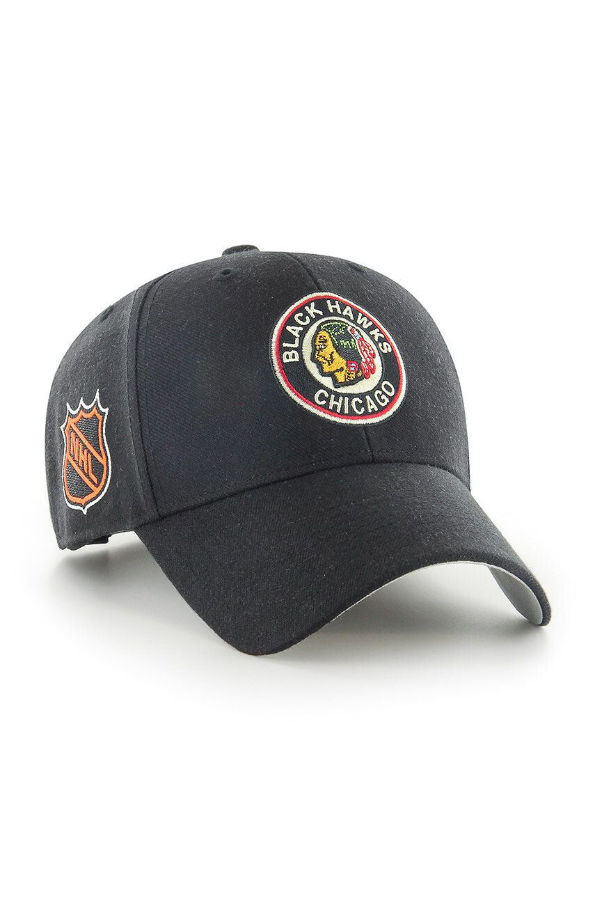 47brand Kapa Chicago Blackhawks črna barva - Pepit.si