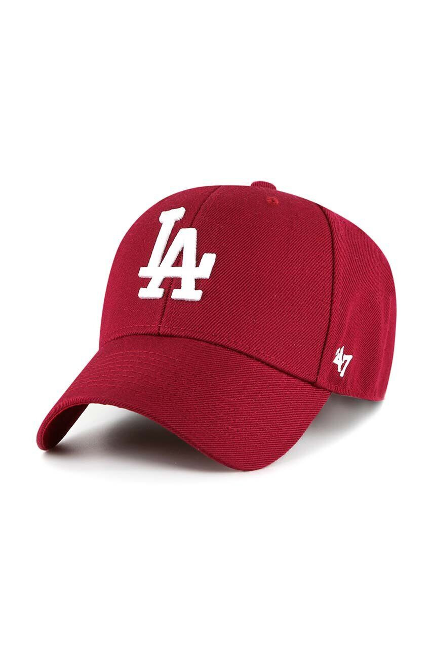 47brand Kapa iz mešanice volne MLB Los Angeles Dodgers rdeča barva - Pepit.si