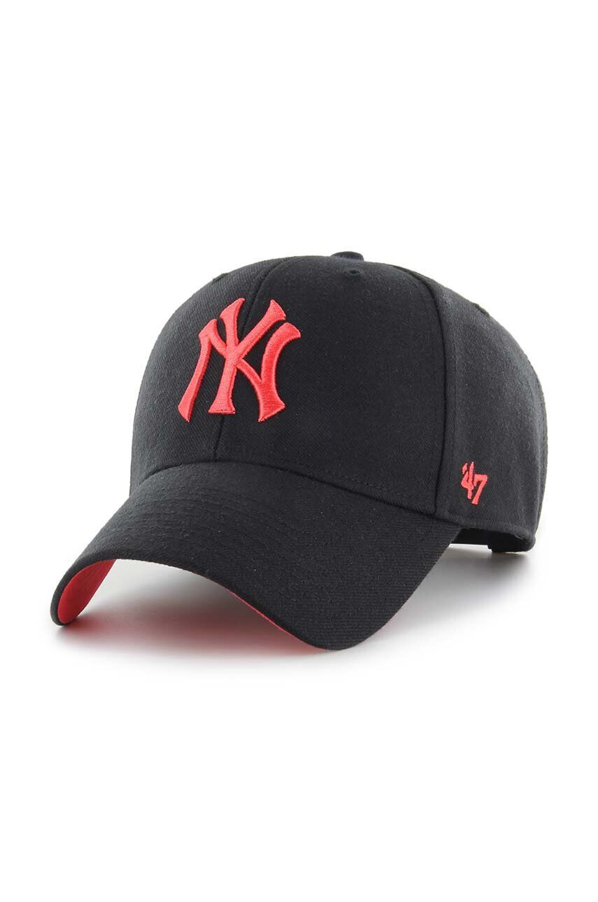 47brand Kapa iz mešanice volne MLB New York Yankees črna barva - Pepit.si