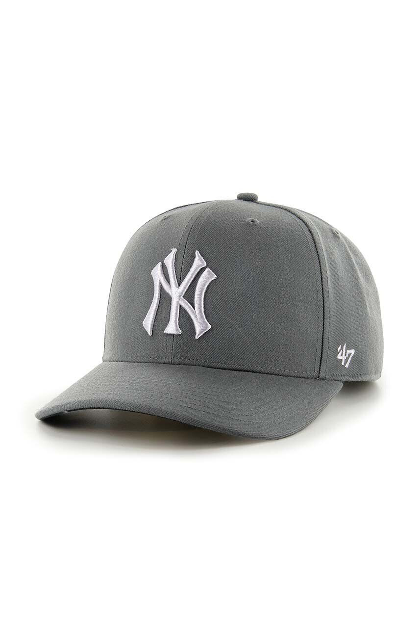 47brand Kapa iz mešanice volne MLB New York Yankees siva barva - Pepit.si