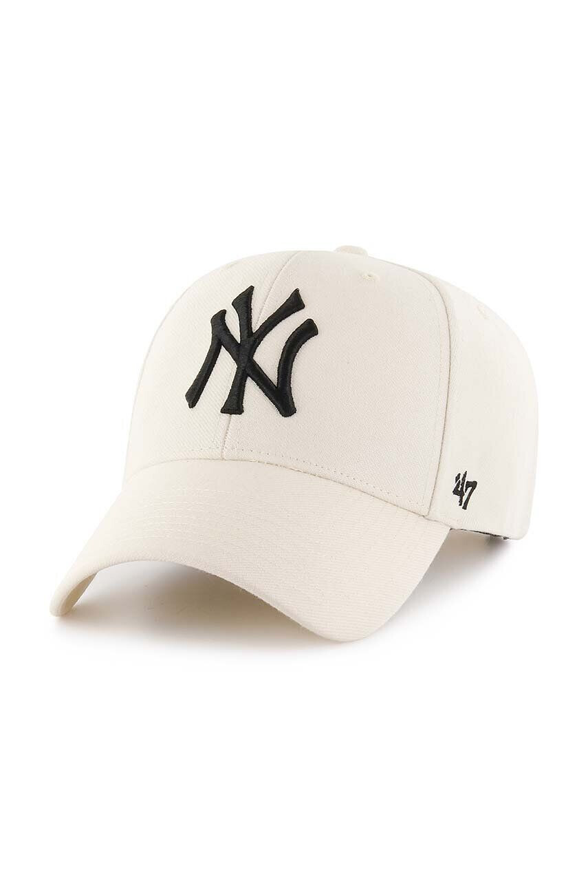 47brand Kapa iz mešanice volne MLB New York Yankees bež barva - Pepit.si