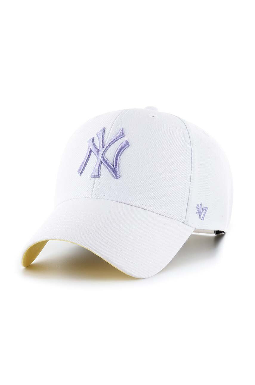 47brand Kapa s primesjo volne MLB New York Yankees bela barva - Pepit.si