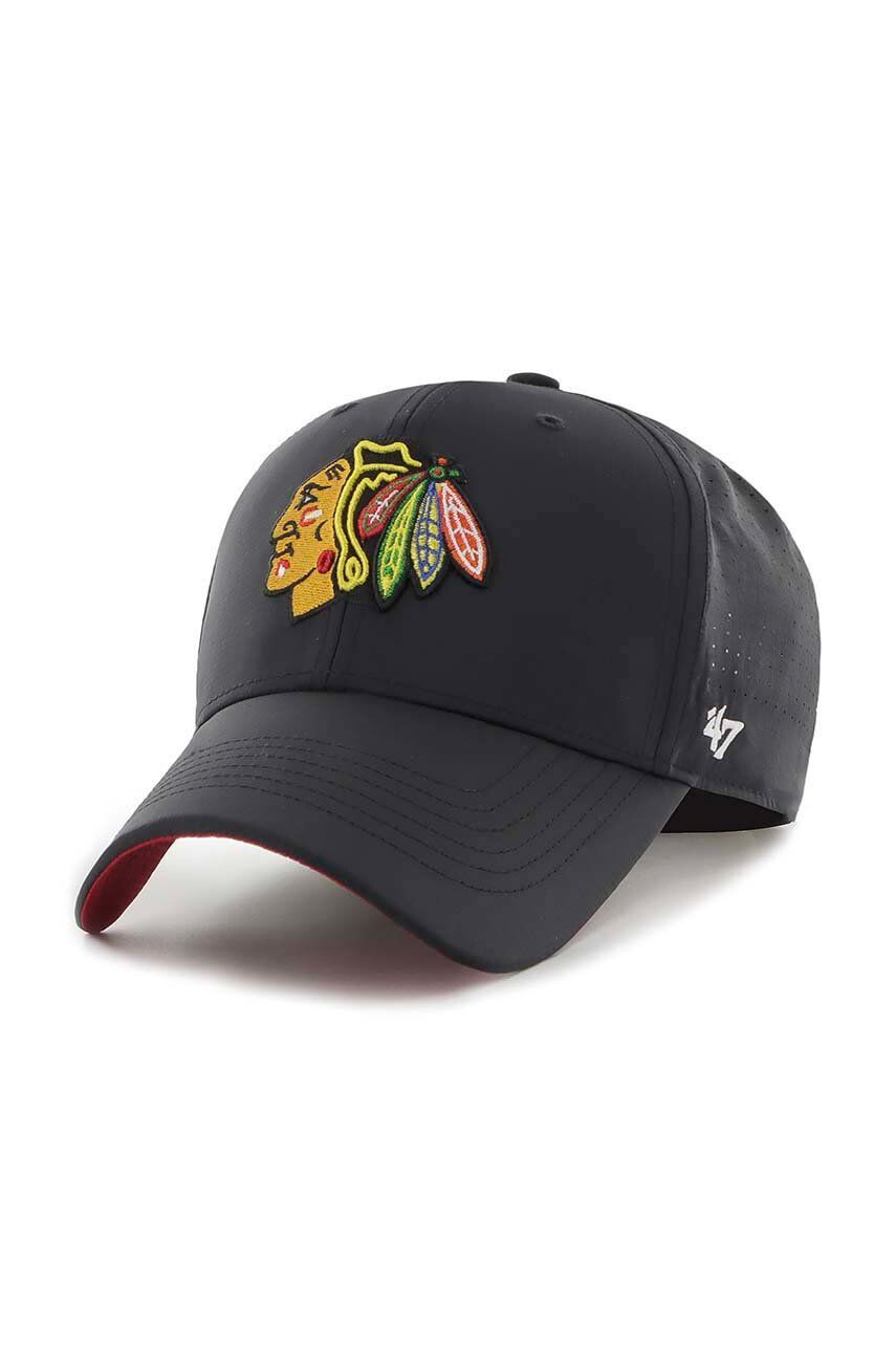 47brand Kapa s šiltom Nhl Chicago Blackhawks črna barva - Pepit.si