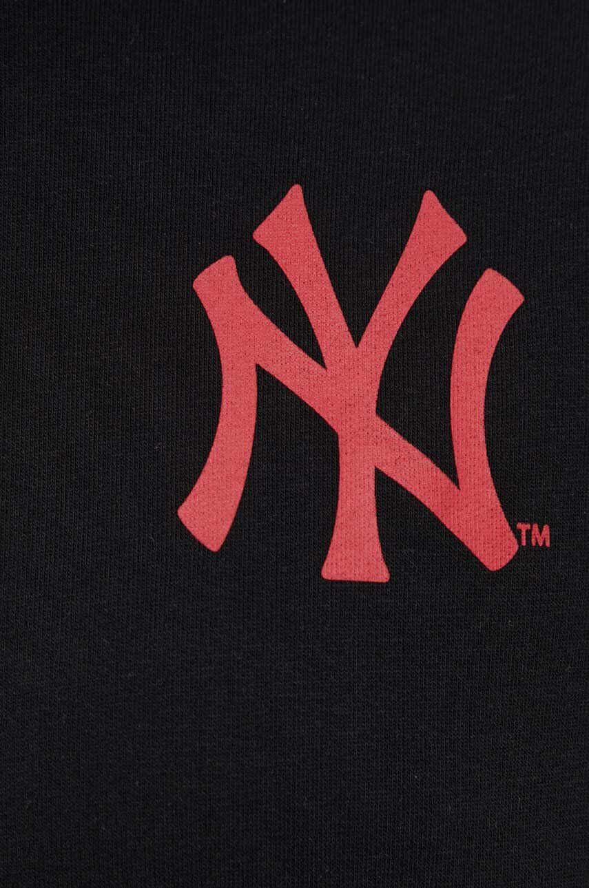 47brand Pulover MLB New York Yankees črna barva s kapuco - Pepit.si