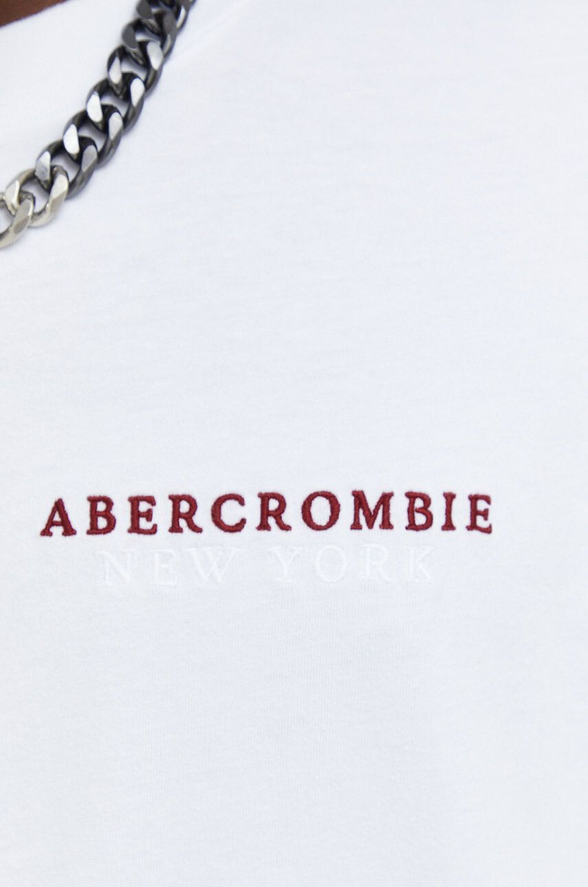 Abercrombie & Fitch Bombažna kratka majica siva barva - Pepit.si