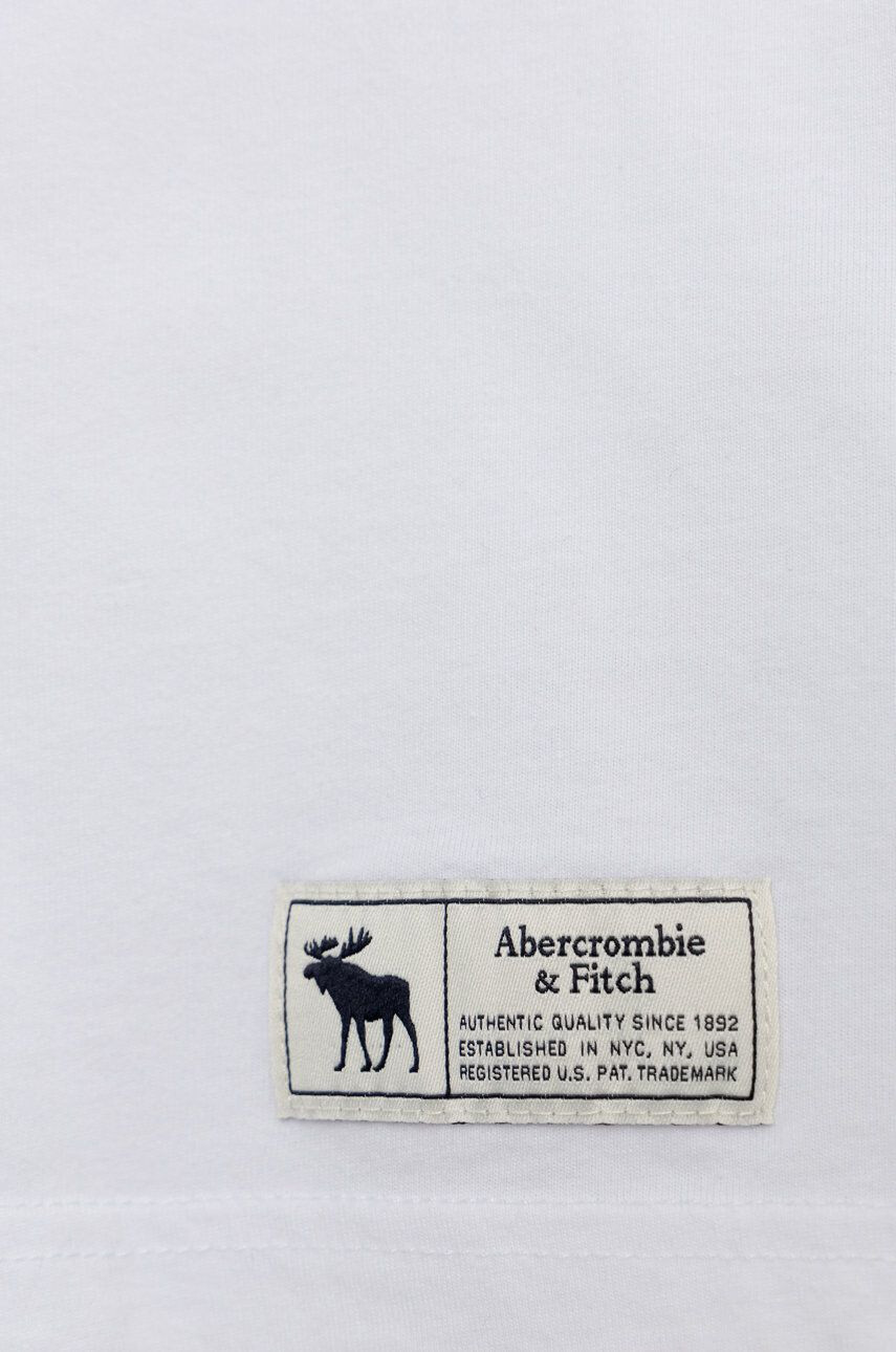 Abercrombie & Fitch Otroška bombažna kratka majica bela barva - Pepit.si