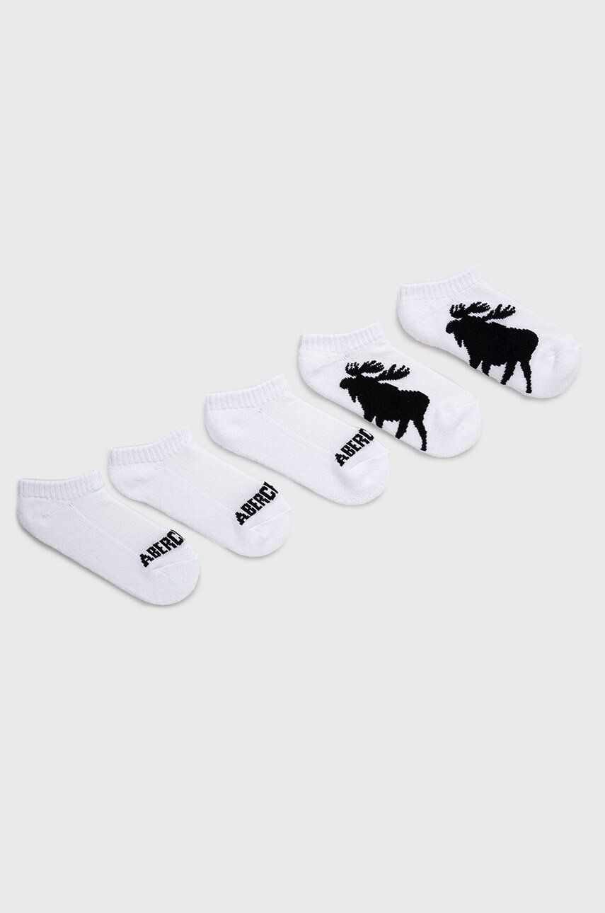 Abercrombie & Fitch Otroške nogavice (5-pack) bela barva - Pepit.si